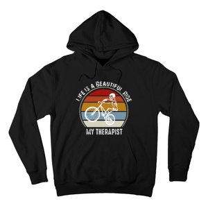 Skeleton Riding A Bicycle Life Is A Beautiful Bicycling Hoodie