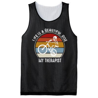 Skeleton Riding A Bicycle Life Is A Beautiful Bicycling Mesh Reversible Basketball Jersey Tank