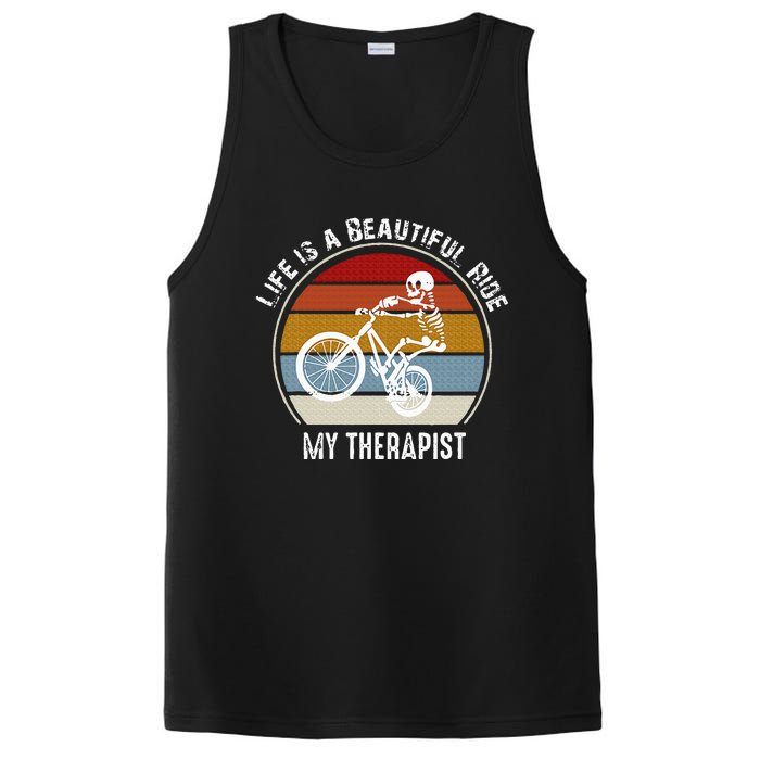 Skeleton Riding A Bicycle Life Is A Beautiful Bicycling PosiCharge Competitor Tank