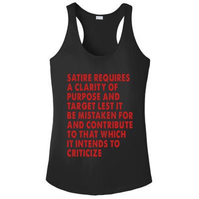 Satire Requires A Clarity Of Purpose And Target Ladies PosiCharge Competitor Racerback Tank