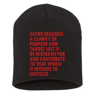 Satire Requires A Clarity Of Purpose And Target Short Acrylic Beanie