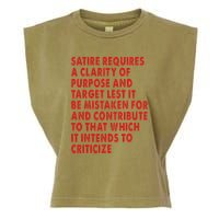 Satire Requires A Clarity Of Purpose And Target Garment-Dyed Women's Muscle Tee