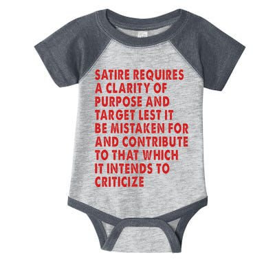 Satire Requires A Clarity Of Purpose And Target Infant Baby Jersey Bodysuit