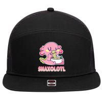 Snaxolotl Ramen Axolotl Kawaii Fish 7 Panel Mesh Trucker Snapback Hat
