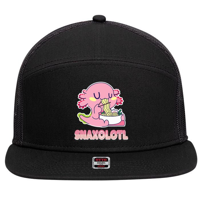 Snaxolotl Ramen Axolotl Kawaii Fish 7 Panel Mesh Trucker Snapback Hat