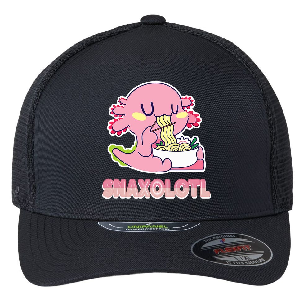 Snaxolotl Ramen Axolotl Kawaii Fish Flexfit Unipanel Trucker Cap