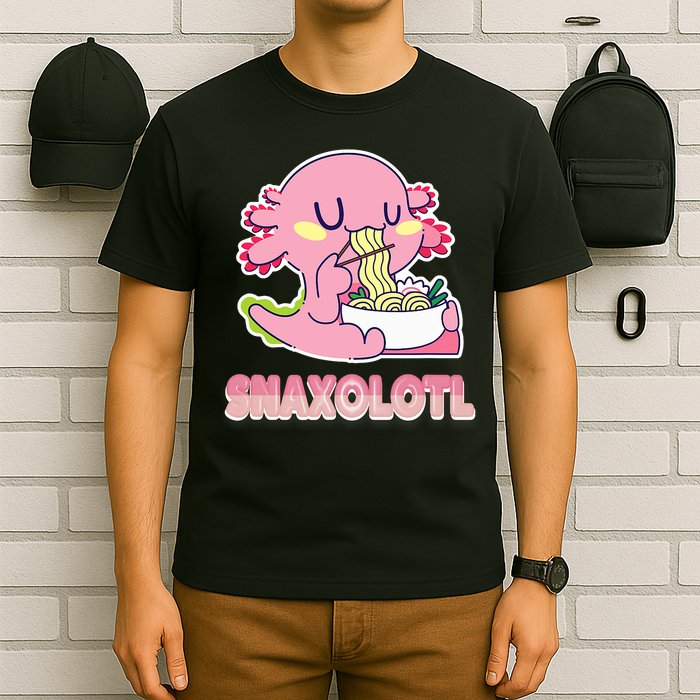 Snaxolotl Ramen Axolotl Kawaii Fish T-Shirt