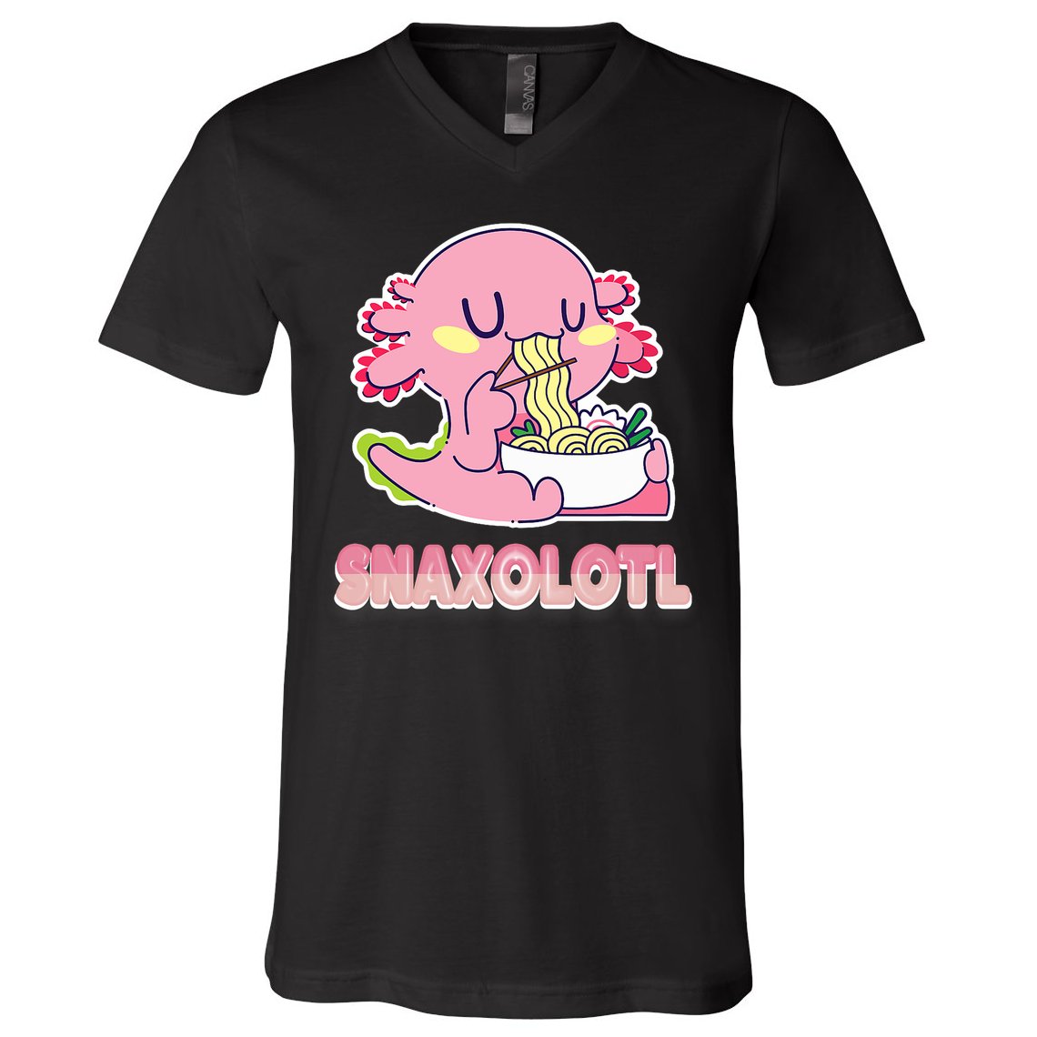 Snaxolotl Ramen Axolotl Kawaii Fish V-Neck T-Shirt