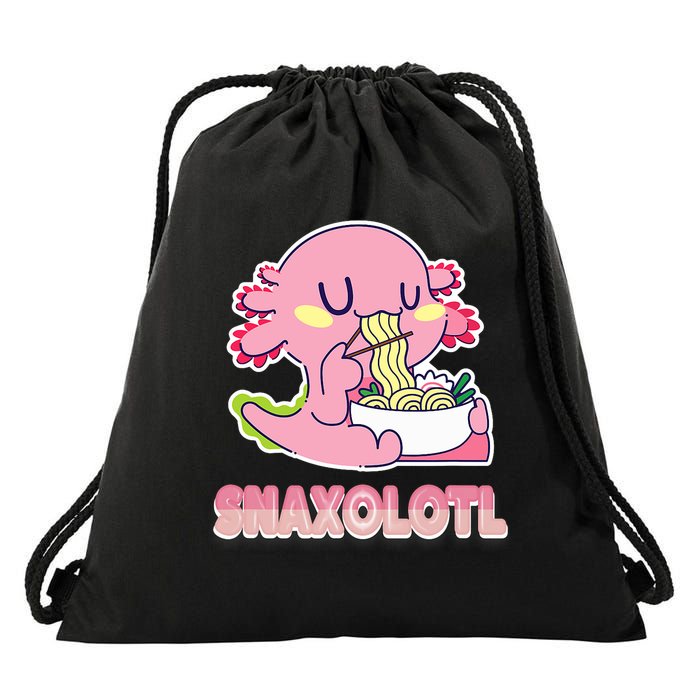 Snaxolotl Ramen Axolotl Kawaii Fish Drawstring Bag