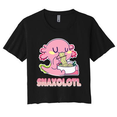 Snaxolotl Ramen Axolotl Kawaii Fish Women's Crop Top Tee