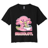 Snaxolotl Ramen Axolotl Kawaii Fish Women's Crop Top Tee