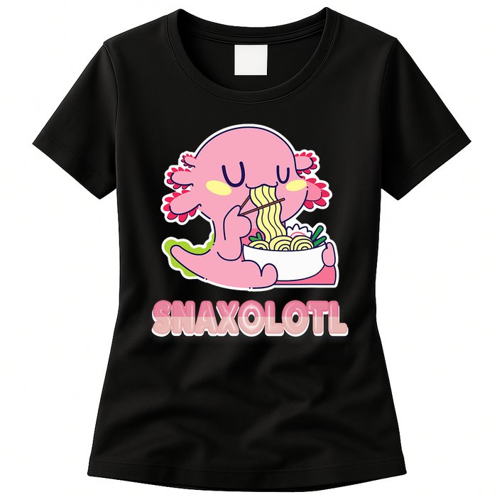 Snaxolotl Ramen Axolotl Kawaii Fish Womens T-Shirt