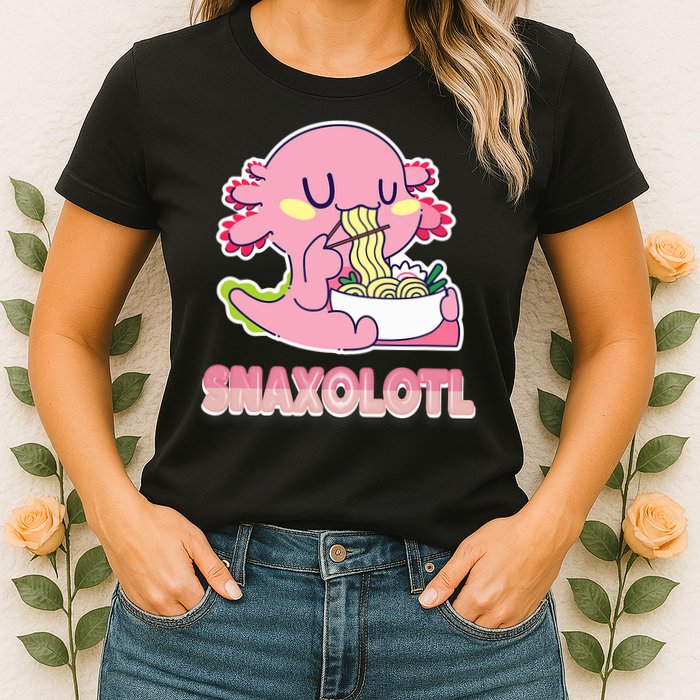 Snaxolotl Ramen Axolotl Kawaii Fish Womens T-Shirt