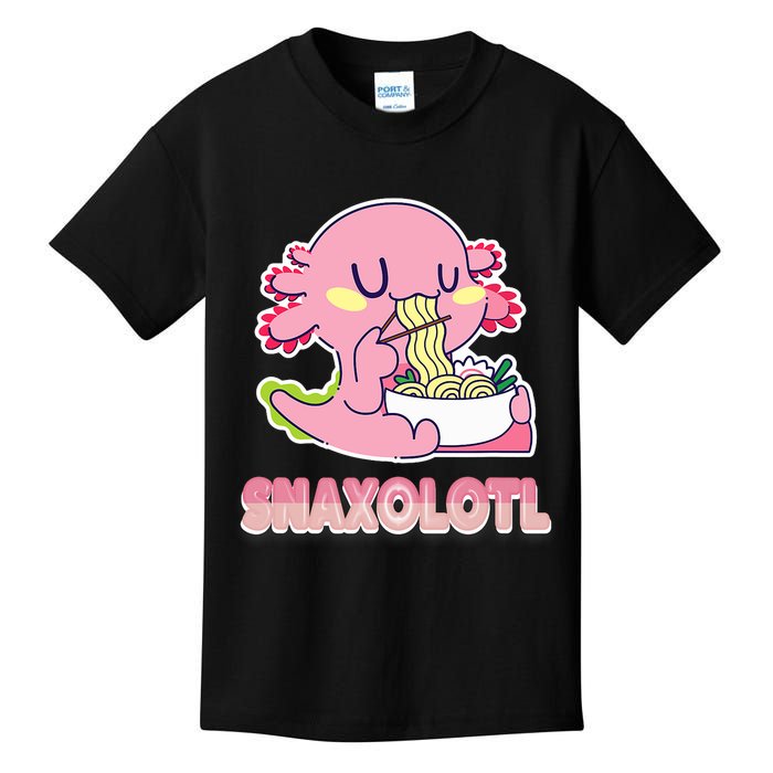 Snaxolotl Ramen Axolotl Kawaii Fish Kids T-Shirt