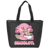 Snaxolotl Ramen Axolotl Kawaii Fish Zip Tote Bag