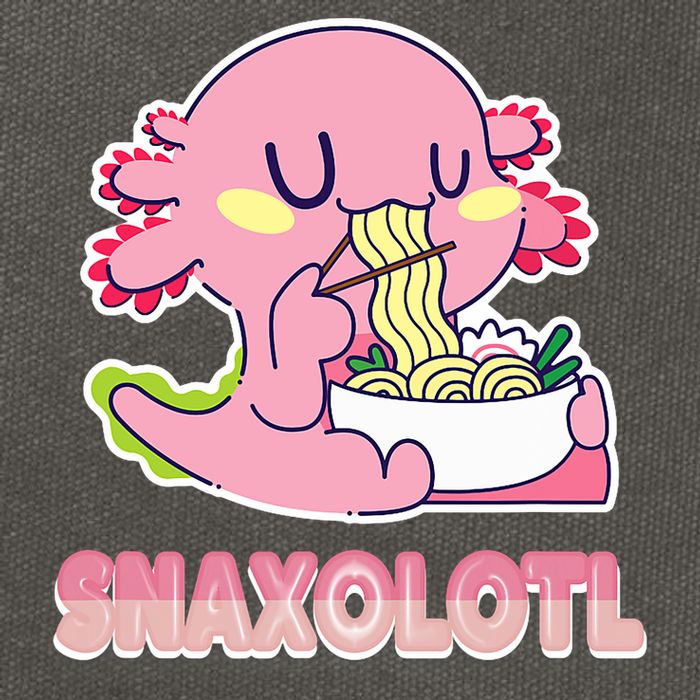 Snaxolotl Ramen Axolotl Kawaii Fish Cotton Canvas Backpack