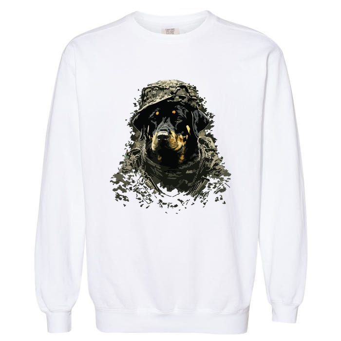 Soldier Rottweiler Army Military Rottweiler Garment-Dyed Sweatshirt