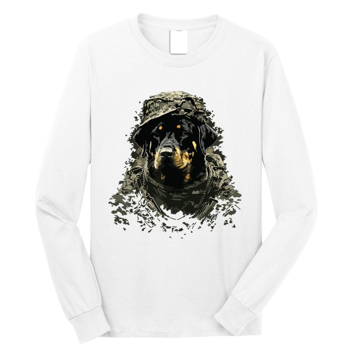 Soldier Rottweiler Army Military Rottweiler Long Sleeve Shirt