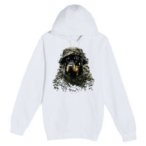 Soldier Rottweiler Army Military Rottweiler Premium Pullover Hoodie