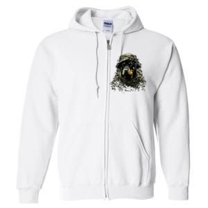 Soldier Rottweiler Army Military Rottweiler Full Zip Hoodie