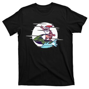 Santa Riding a Jet Ski Funny Xmas Santa Claus T-Shirt