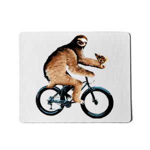 Sloth Riding A Bicycle Eating Pizza Tee, Fatbike Mousepad