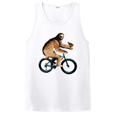 Sloth Riding A Bicycle Eating Pizza Tee, Fatbike PosiCharge Competitor Tank