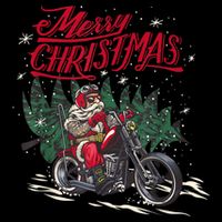 Santa Riding A Motorcycle Christmas Design 16 in Basic Backpack