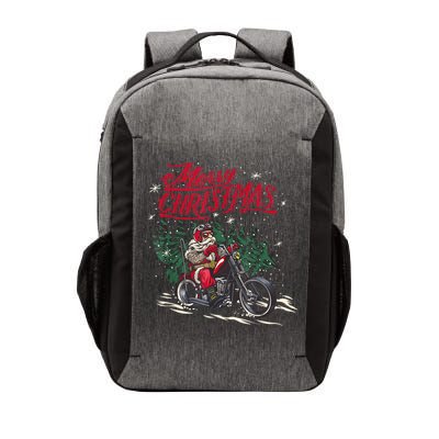 Santa Riding A Motorcycle Christmas Design Vector Backpack