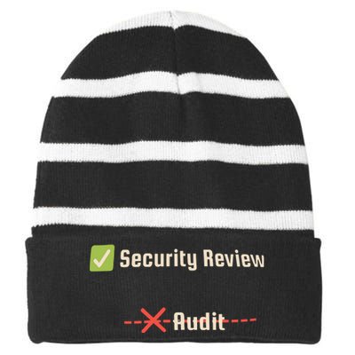 Security Review Audit Striped Beanie with Solid Band