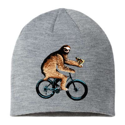 Sloth Riding A Bicycle Eating Pizza  Fatbike Sustainable Beanie