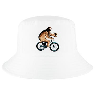 Sloth Riding A Bicycle Eating Pizza  Fatbike Cool Comfort Performance Bucket Hat