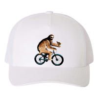 Sloth Riding A Bicycle Eating Pizza  Fatbike Yupoong Adult 5-Panel Trucker Hat