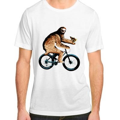 Sloth Riding A Bicycle Eating Pizza  Fatbike Adult ChromaSoft Performance T-Shirt