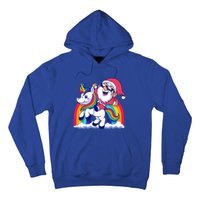 Santa Riding A Unicorn Funny Rainbow Christmas Gift Hoodie