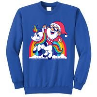 Santa Riding A Unicorn Funny Rainbow Christmas Gift Sweatshirt