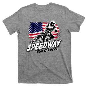 Speedway Racing American Flag Motorcycle Grand Prix T-Shirt