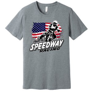 Speedway Racing American Flag Motorcycle Grand Prix Premium T-Shirt