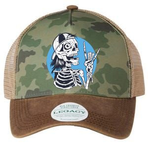 Skeleton Rock And Roll Cartoon Legacy Tie Dye Trucker Hat