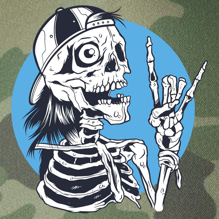 Skeleton Rock And Roll Cartoon Legacy Tie Dye Trucker Hat