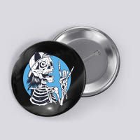 Skeleton Rock And Roll Cartoon Button
