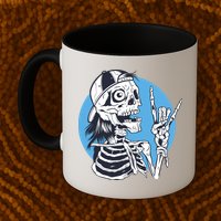 Skeleton Rock And Roll Cartoon Mug