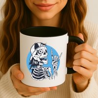 Skeleton Rock And Roll Cartoon Mug