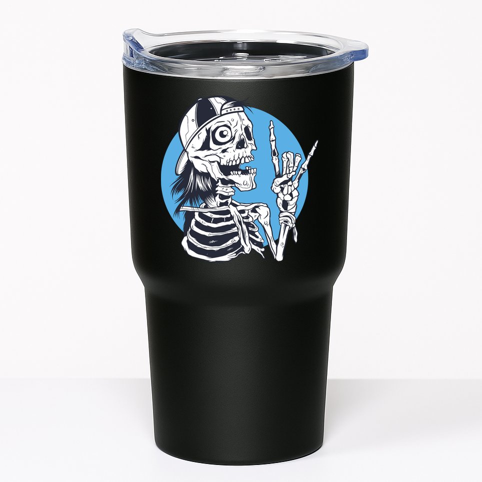 Skeleton Rock And Roll Cartoon Tumbler