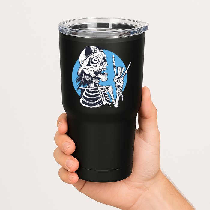 Skeleton Rock And Roll Cartoon Tumbler