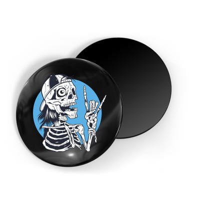 Skeleton Rock And Roll Cartoon Magnet