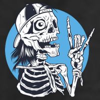 Skeleton Rock And Roll Cartoon Hat