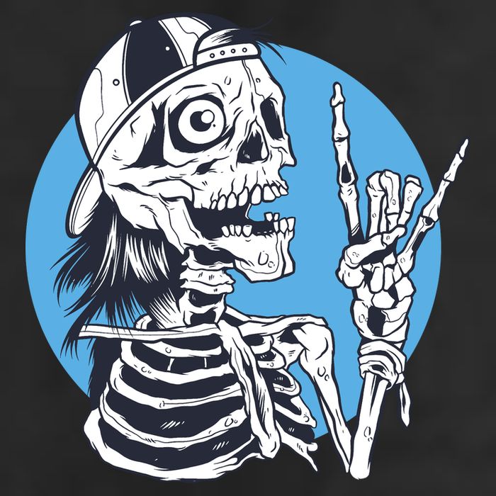 Skeleton Rock And Roll Cartoon Hat