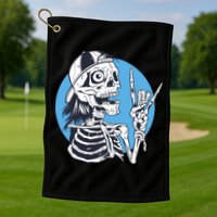 Skeleton Rock And Roll Cartoon Golf Towel