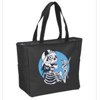 Skeleton Rock And Roll Cartoon Zip Tote Bag